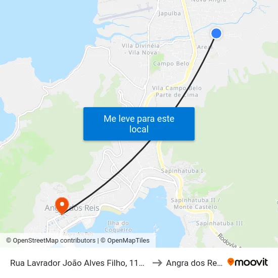 Rua Lavrador João Alves Filho, 114b to Angra dos Reis map