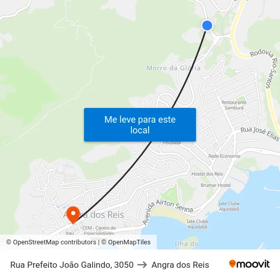 Rua Prefeito João Galindo, 3050 to Angra dos Reis map