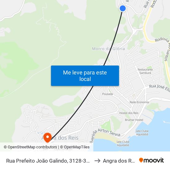 Rua Prefeito João Galindo, 3128-3170 to Angra dos Reis map