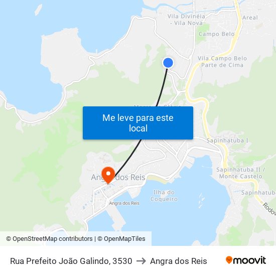 Rua Prefeito João Galindo, 3530 to Angra dos Reis map