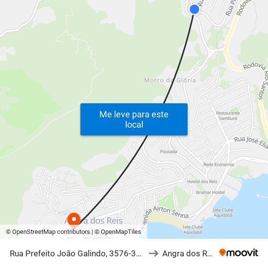 Rua Prefeito João Galindo, 3576-3598 to Angra dos Reis map
