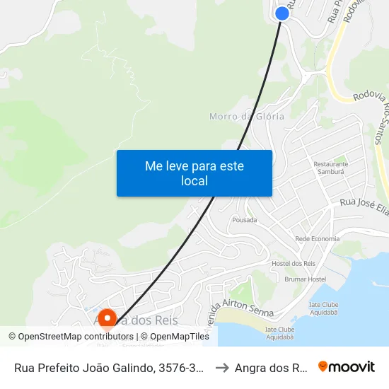 Rua Prefeito João Galindo, 3576-3598 to Angra dos Reis map