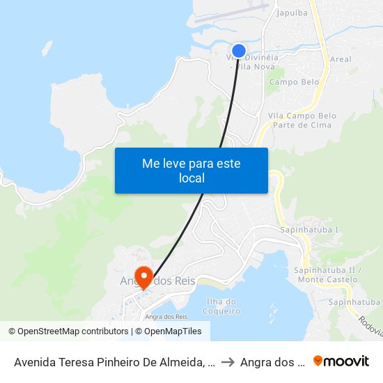 Avenida Teresa Pinheiro De Almeida, 454-520 to Angra dos Reis map