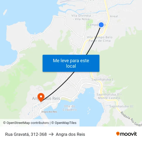 Rua Gravatá, 312-368 to Angra dos Reis map