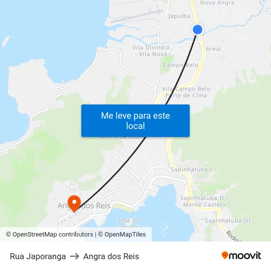 Rua Japoranga to Angra dos Reis map