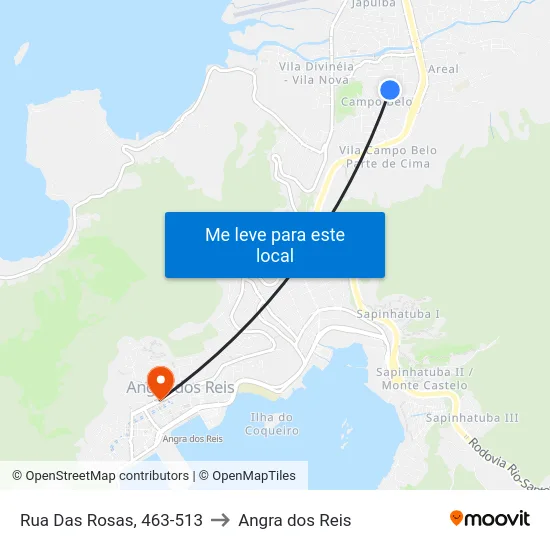 Rua Das Rosas, 463-513 to Angra dos Reis map