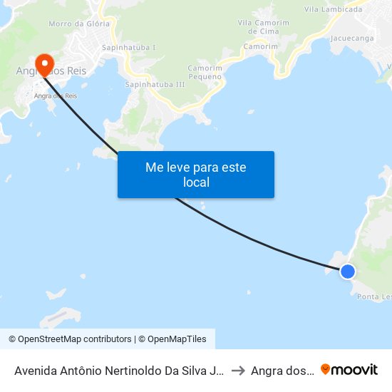 Avenida Antônio Nertinoldo Da Silva Jordão, 8246 to Angra dos Reis map