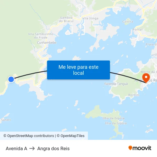 Avenida A to Angra dos Reis map