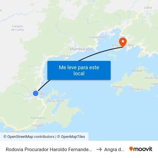 Rodovia Procurador Haroldo Fernandes Duarte, 1626-1880 to Angra dos Reis map