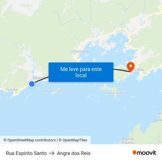 Rua Espírito Santo to Angra dos Reis map