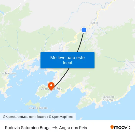 Rodovia Saturnino Braga to Angra dos Reis map