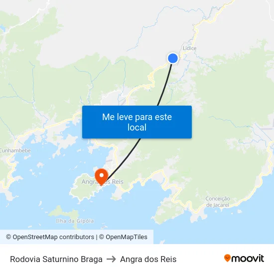 Rodovia Saturnino Braga to Angra dos Reis map