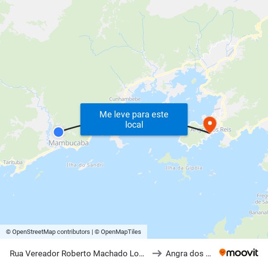 Rua Vereador Roberto Machado Lopes, 46 to Angra dos Reis map