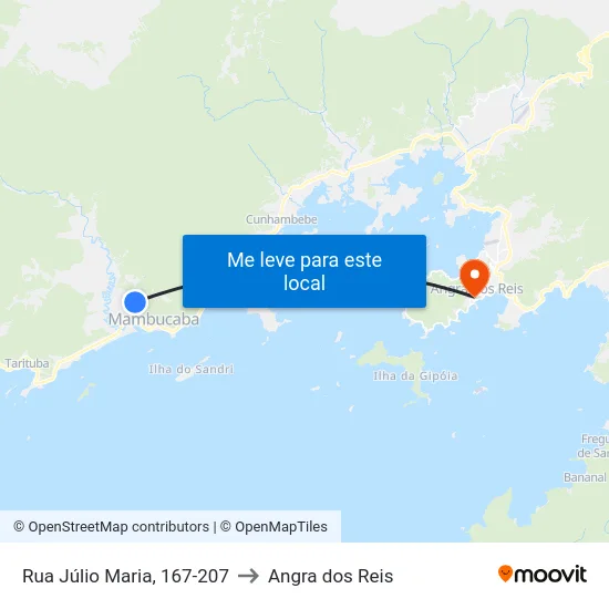 Rua Júlio Maria, 167-207 to Angra dos Reis map