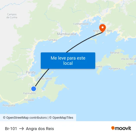 Br-101 to Angra dos Reis map