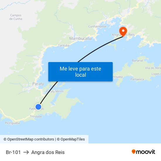 Br-101 to Angra dos Reis map