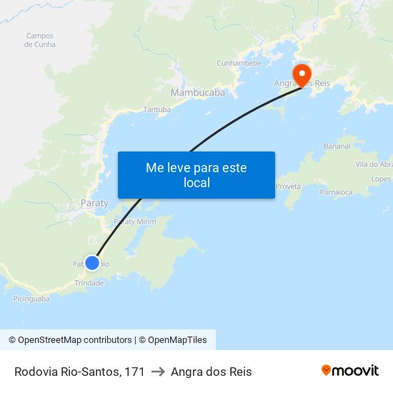 Rodovia Rio-Santos, 171 to Angra dos Reis map