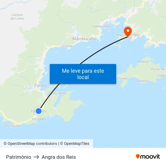 Patrimônio to Angra dos Reis map