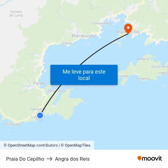 Praia Do Cepilho to Angra dos Reis map