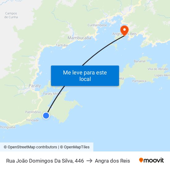 Rua João Domingos Da Silva, 446 to Angra dos Reis map