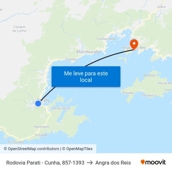 Rodovia Parati - Cunha, 857-1393 to Angra dos Reis map