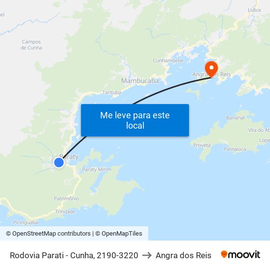 Rodovia Parati - Cunha, 2190-3220 to Angra dos Reis map