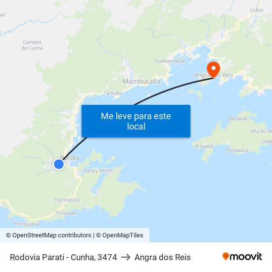 Rodovia Parati - Cunha, 3474 to Angra dos Reis map