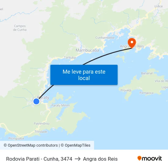 Rodovia Parati - Cunha, 3474 to Angra dos Reis map