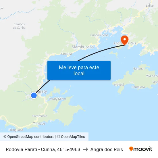 Rodovia Parati - Cunha, 4615-4963 to Angra dos Reis map