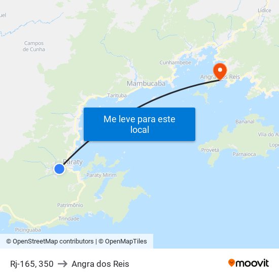 Rj-165, 350 to Angra dos Reis map