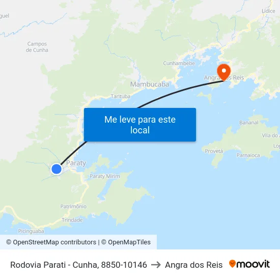 Rodovia Parati - Cunha, 8850-10146 to Angra dos Reis map