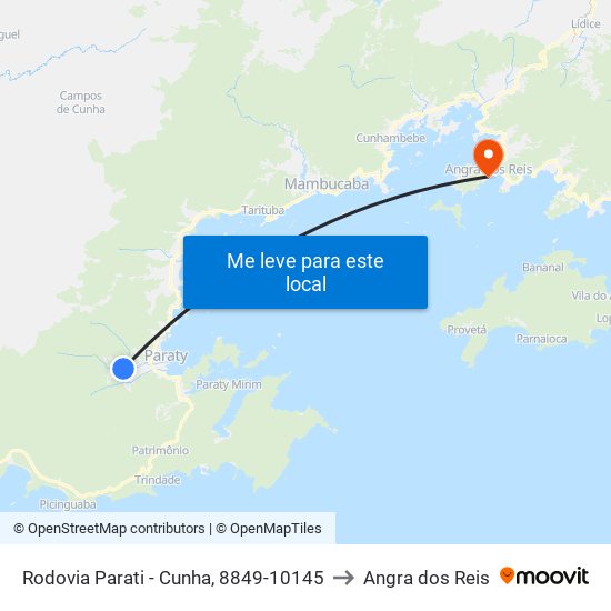 Rodovia Parati - Cunha, 8849-10145 to Angra dos Reis map