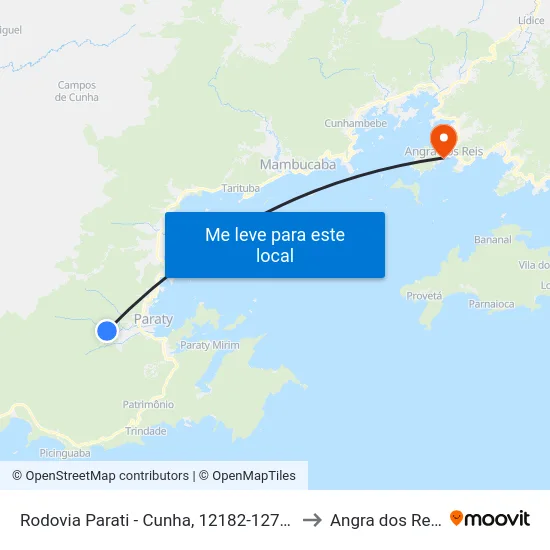 Rodovia Parati - Cunha, 12182-12700 to Angra dos Reis map