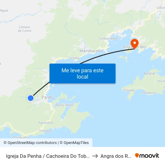 Igreja Da Penha / Cachoeira Do Tobogã to Angra dos Reis map