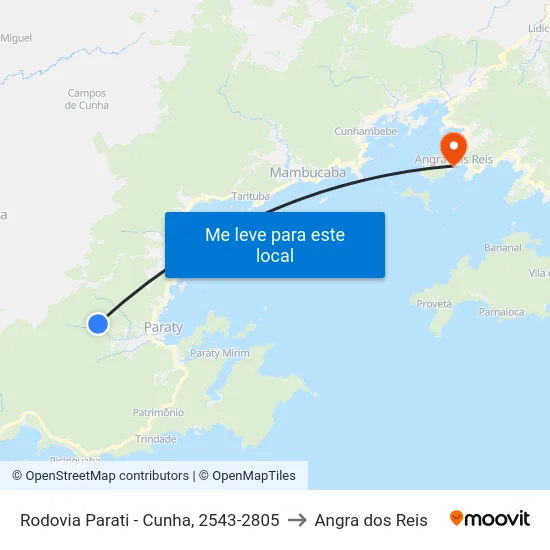 Rodovia Parati - Cunha, 2543-2805 to Angra dos Reis map