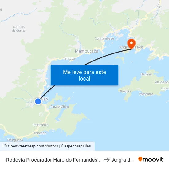 Rodovia Procurador Haroldo Fernandes Duarte, 23443-23455 to Angra dos Reis map