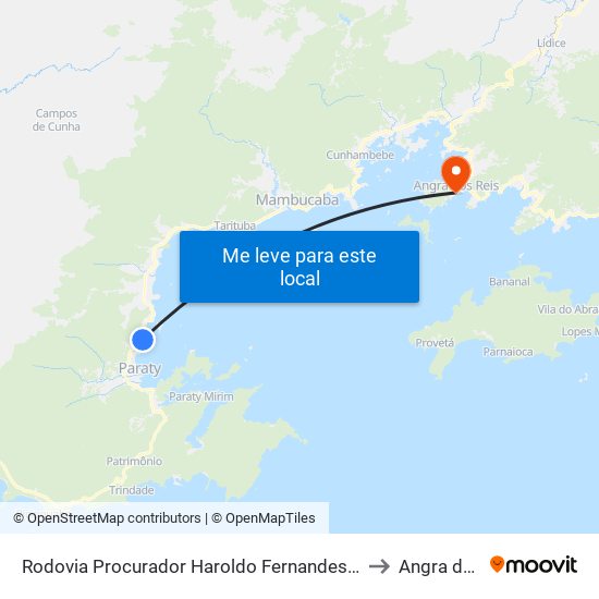 Rodovia Procurador Haroldo Fernandes Duarte, 26232-26280 to Angra dos Reis map