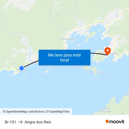 Br-101 to Angra dos Reis map