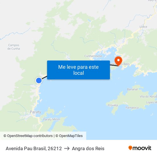 Avenida Pau Brasil, 26212 to Angra dos Reis map