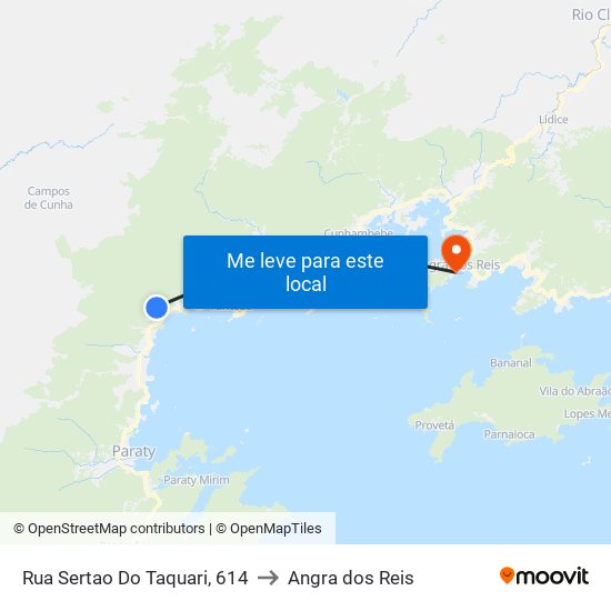Rua Sertao Do Taquari, 614 to Angra dos Reis map