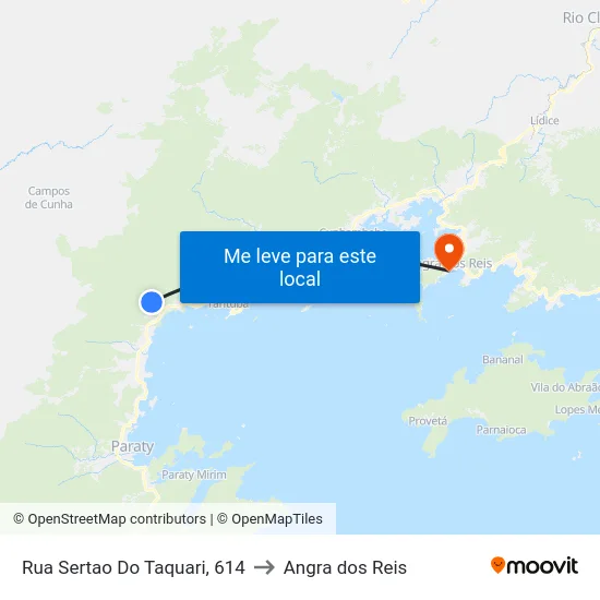 Rua Sertao Do Taquari, 614 to Angra dos Reis map