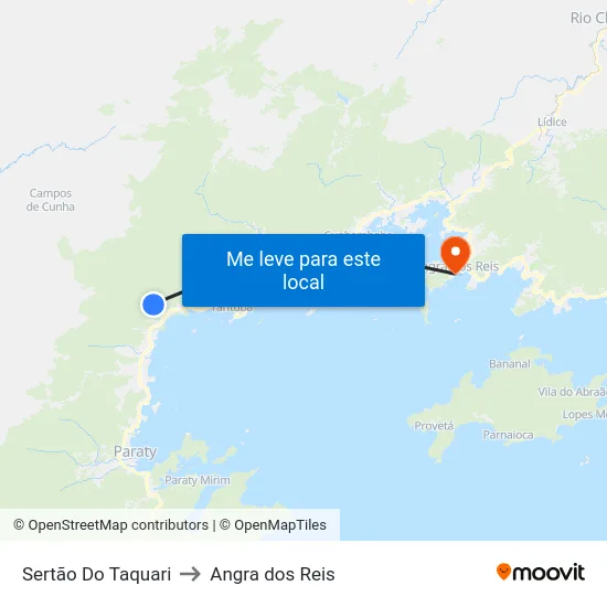 Sertão Do Taquari to Angra dos Reis map