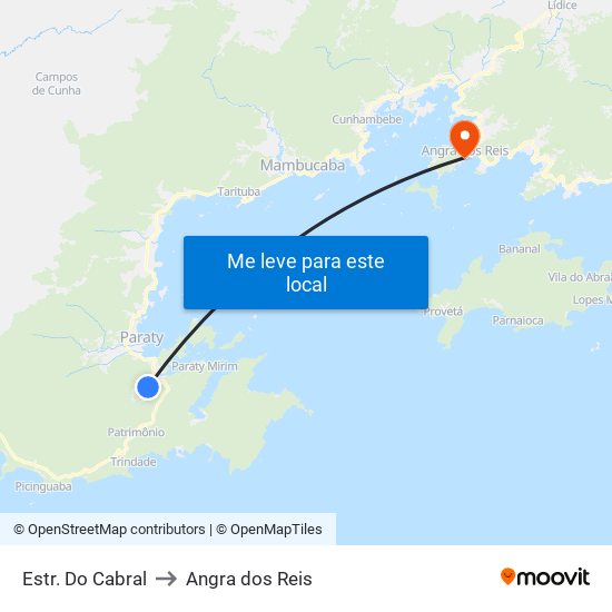 Estr. Do Cabral to Angra dos Reis map
