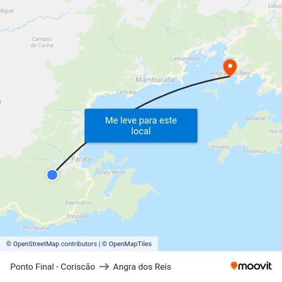 Ponto Final - Coriscão to Angra dos Reis map