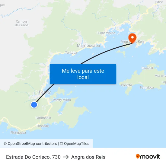 Estrada Do Corisco, 730 to Angra dos Reis map