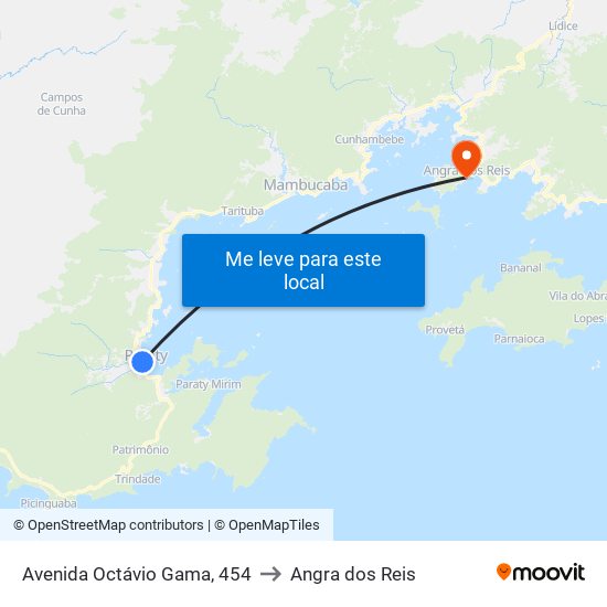 Avenida Octávio Gama, 454 to Angra dos Reis map