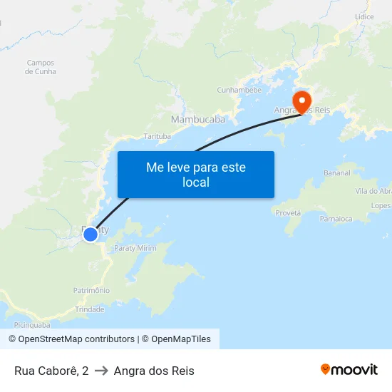 Rua Caborê, 2 to Angra dos Reis map