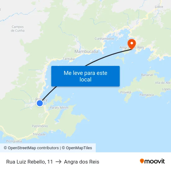 Rua Luiz Rebello, 11 to Angra dos Reis map