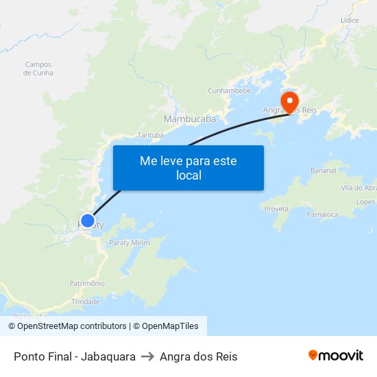 Ponto Final - Jabaquara to Angra dos Reis map