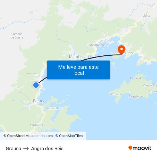 Graúna to Angra dos Reis map